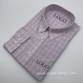 Bright check color male shirt long sleeve